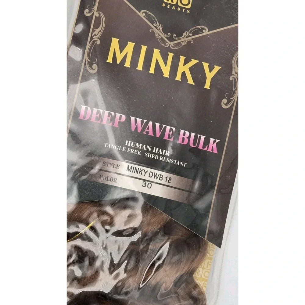 Afro Beauty Minky Deep Wave Bulk Human Hair Blend 18 Inch Color 30